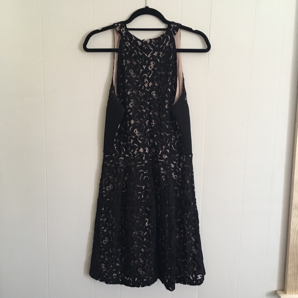 Black lace scuba dress